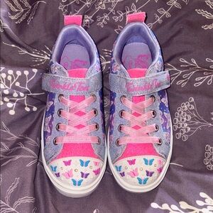 Skechers Kids Butterfly Glitter Sneakers - Pink & Purple